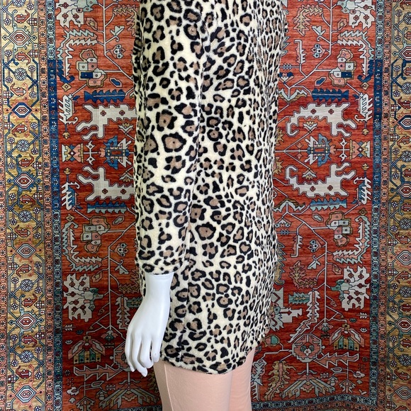 NWOT Leopard Print Teddy Coat / Medium - Picture 5 of 7